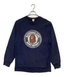 A BATHING APE（アベイシングエイプ）の古着「BUSTY WORKS クルーネック スウェット」｜ネイビー