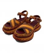 Chloeクロエ）の古着「MERIL（メリル）サンダル」｜オレンジ×レッド