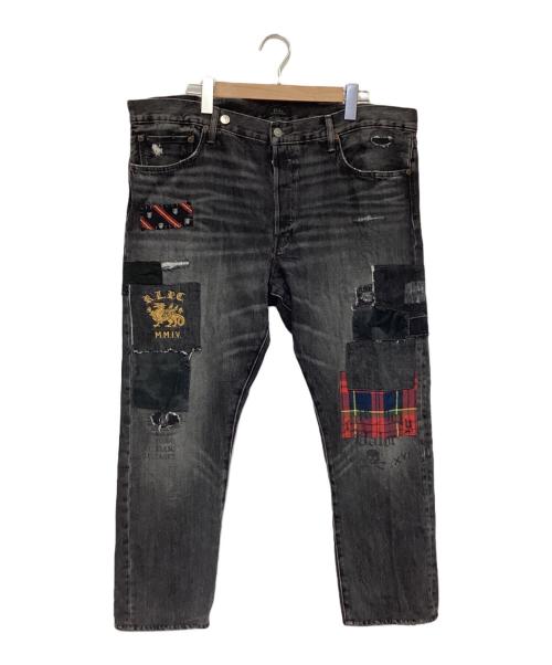 POLO RALPH LAUREN（ポロ・ラルフローレン）POLO RALPH LAUREN (ポロ・ラルフローレン) パッチワークデニム ブラック サイズ:38の古着・服飾アイテム
