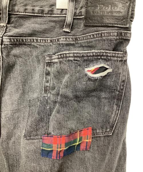 POLO RALPH LAUREN（ポロ・ラルフローレン）POLO RALPH LAUREN (ポロ・ラルフローレン) パッチワークデニム ブラック サイズ:38の古着・服飾アイテム