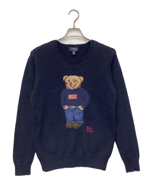 POLO RALPH LAUREN（ポロ・ラルフローレン）POLO RALPH LAUREN (ポロ・ラルフローレン) ポロベア コットン ニット ネイビー サイズ:ボーイズXL(18-20）の古着・服飾アイテム
