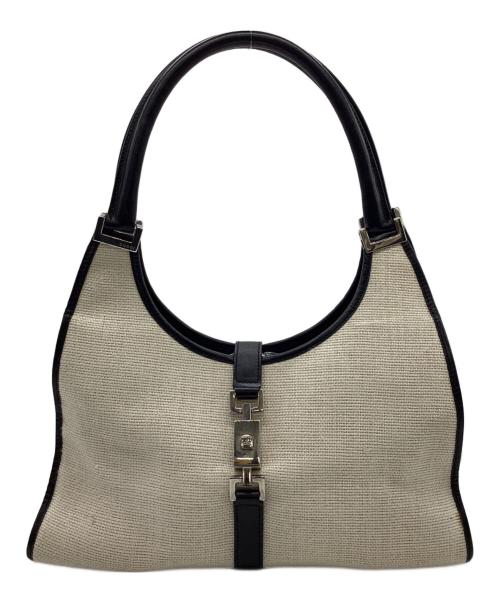 GUCCI（グッチ）GUCCI (グッチ) ジャッキー ハンドバッグ ベージュ×ブラックの古着・服飾アイテム