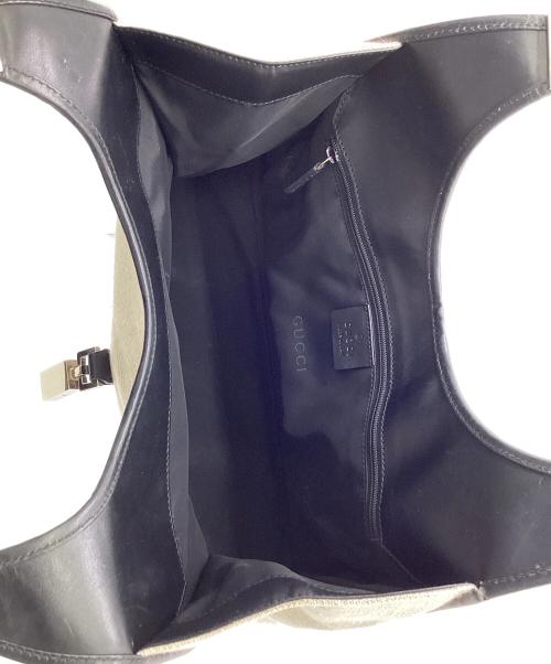 GUCCI（グッチ）GUCCI (グッチ) ジャッキー ハンドバッグ ベージュ×ブラックの古着・服飾アイテム