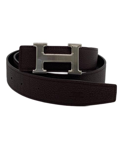 HERMES（エルメス）HERMES (エルメス) Hバックルベルト ブラック×ブラウン サイズ:85の古着・服飾アイテム