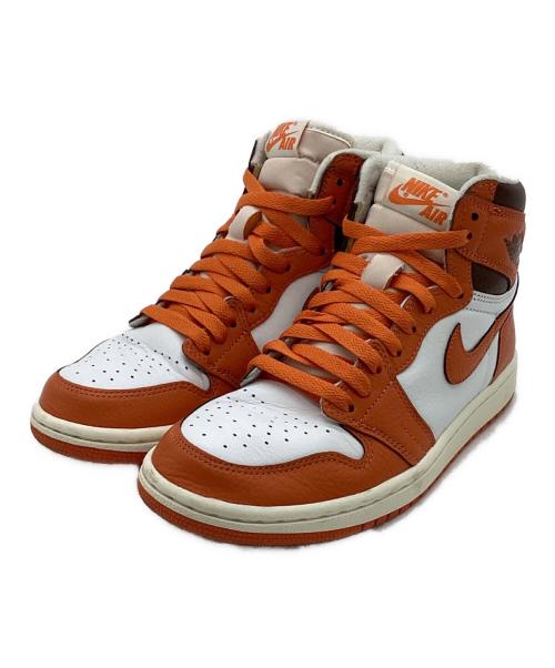 NIKE（ナイキ）NIKE (ナイキ) WMNS AIR JORDAN 1 RETRO HIGH OG（ウィメンズ エア ジョーダン 1 レトロ ハイ オリジナル） オレンジ×ホワイト サイズ:24㎝の古着・服飾アイテム