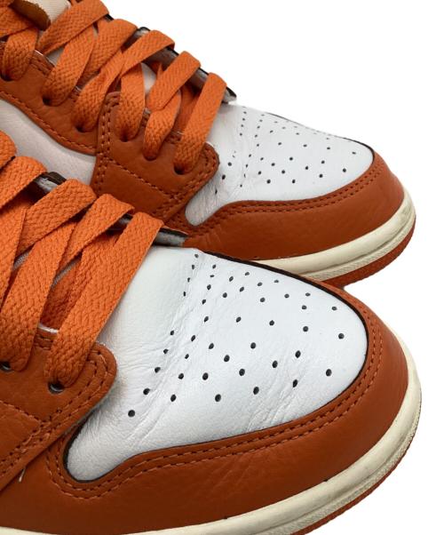 NIKE（ナイキ）NIKE (ナイキ) WMNS AIR JORDAN 1 RETRO HIGH OG（ウィメンズ エア ジョーダン 1 レトロ ハイ オリジナル） オレンジ×ホワイト サイズ:24㎝の古着・服飾アイテム