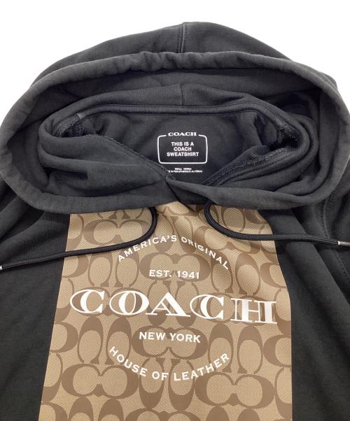 COACH（コーチ）COACH (コーチ) シグネチャー プルオーバーパーカー ブラック サイズ:Sの古着・服飾アイテム