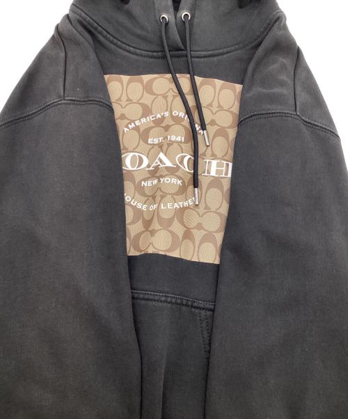 COACH（コーチ）COACH (コーチ) シグネチャー プルオーバーパーカー ブラック サイズ:Sの古着・服飾アイテム