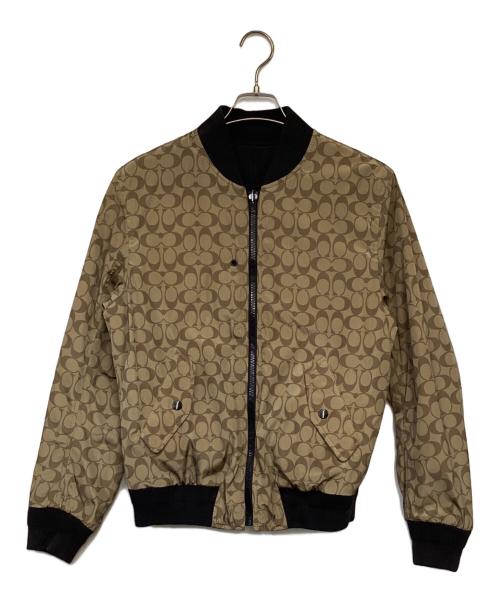 COACH（コーチ）COACH (コーチ) リバーシブルシグネチャーMA-1Hジャケット ブラック×ブラウン サイズ:表記無（S相当）の古着・服飾アイテム