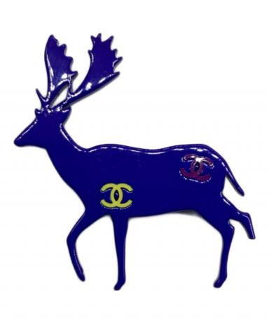 中古・古着通販】CHANEL (シャネル) トナカイ ブローチ ブルー