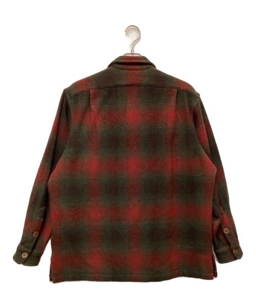 POLO BY RALPH LAUREN（ポロ バイ ラルフローレン）POLO BY RALPH LAUREN (ポロ バイ ラルフローレン) ウール チェック シャツジャケット ブラウン×レッド サイズ:Mの古着・服飾アイテム