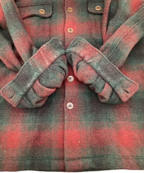 POLO BY RALPH LAUREN（ポロ バイ ラルフローレン）POLO BY RALPH LAUREN (ポロ バイ ラルフローレン) ウール チェック シャツジャケット ブラウン×レッド サイズ:Mの古着・服飾アイテム