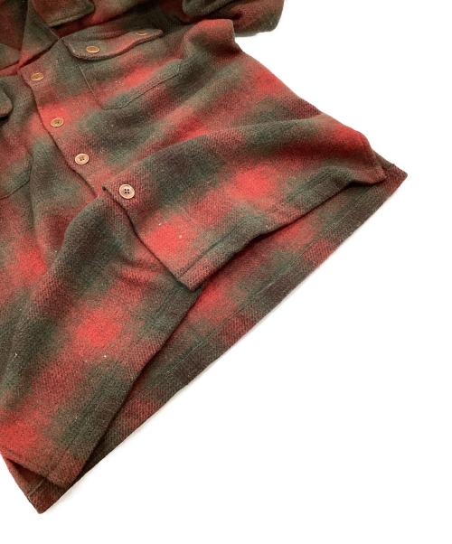 POLO BY RALPH LAUREN（ポロ バイ ラルフローレン）POLO BY RALPH LAUREN (ポロ バイ ラルフローレン) ウール チェック シャツジャケット ブラウン×レッド サイズ:Mの古着・服飾アイテム