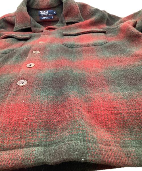 POLO BY RALPH LAUREN（ポロ バイ ラルフローレン）POLO BY RALPH LAUREN (ポロ バイ ラルフローレン) ウール チェック シャツジャケット ブラウン×レッド サイズ:Mの古着・服飾アイテム