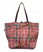 Felisiフェリージ）の古着「リバーシブルトートバッグ」｜ピンク×グリーン