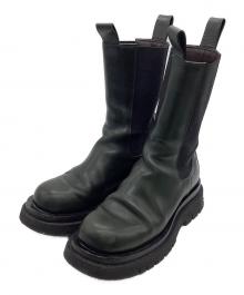 BOTTEGA VENETA（ボッテガベネタ）の古着「ラグ チェルシーブーツ」｜グリーン×ブラック