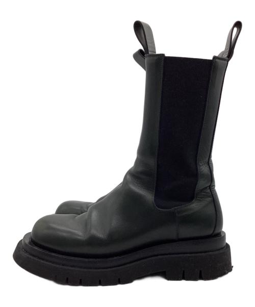 BOTTEGA VENETA（ボッテガベネタ）BOTTEGA VENETA (ボッテガベネタ) ラグ チェルシーブーツ グリーン×ブラック サイズ:38の古着・服飾アイテム