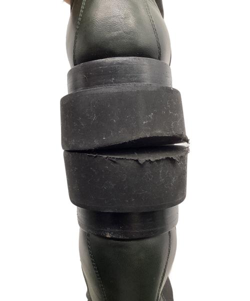 BOTTEGA VENETA（ボッテガベネタ）BOTTEGA VENETA (ボッテガベネタ) ラグ チェルシーブーツ グリーン×ブラック サイズ:38の古着・服飾アイテム