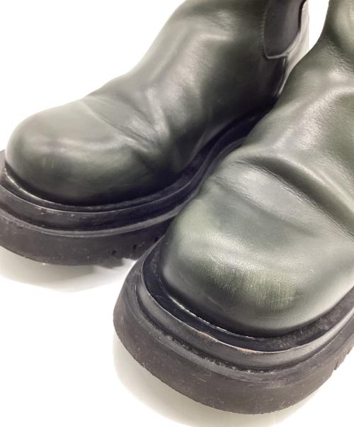 BOTTEGA VENETA（ボッテガベネタ）BOTTEGA VENETA (ボッテガベネタ) ラグ チェルシーブーツ グリーン×ブラック サイズ:38の古着・服飾アイテム