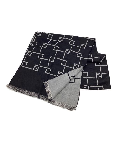 FENDI（フェンディ）FENDI (フェンディ) マフラー ブラック×グレーの古着・服飾アイテム