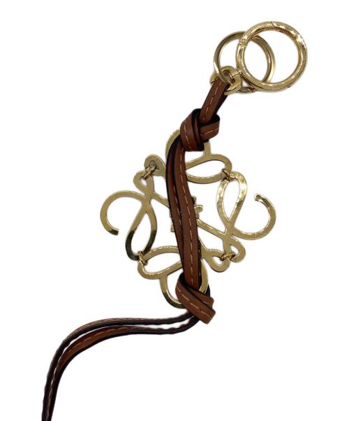 LOEWE（ロエベ）LOEWE (ロエベ) アナグラムキーリング ゴールド×ブラウンの古着・服飾アイテム