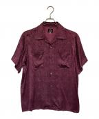 Needlesニードルズ）の古着「C.O.B S/S One-Up Shirt-Fine Pattern Jq」｜ブラック×ピンク