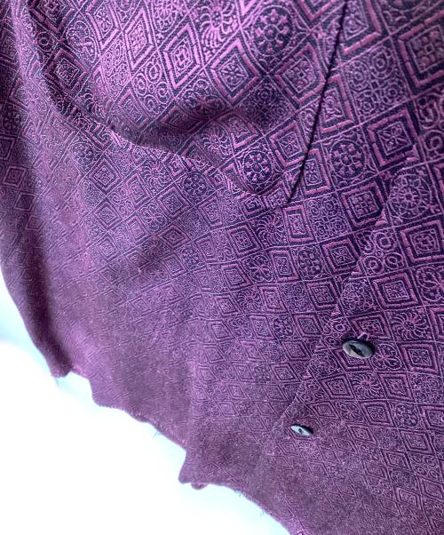 Needles（ニードルズ）Needles (ニードルズ) C.O.B S/S One-Up Shirt-Fine Pattern Jq ブラック×ピンク サイズ:Sの古着・服飾アイテム
