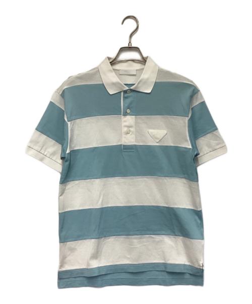 PRADA（プラダ）PRADA (プラダ) ポロシャツ ブルー×ホワイト サイズ:Sの古着・服飾アイテム