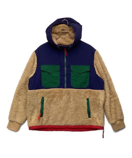 POLO RALPH LAUREN（ポロ・ラルフローレン）POLO RALPH LAUREN (ポロ・ラルフローレン) ボアフリース プルオーバー ジャケット ネイビー×ベージュ サイズ:XLの古着・服飾アイテム