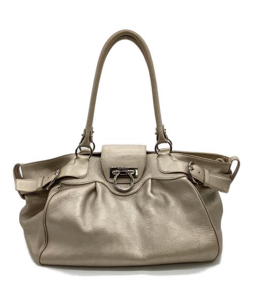 Salvatore Ferragamo（サルヴァトーレ フェラガモ）Salvatore Ferragamo (サルヴァトーレ フェラガモ) マリッサ ガンチーニ トートバッグ ゴールドの古着・服飾アイテム