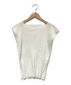 PLEATS PLEASEプリーツプリーズ）の古着「ノースリーブカットソー」｜ホワイト