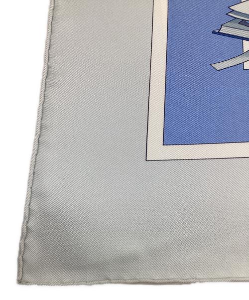 HERMES（エルメス）HERMES (エルメス) カレ90 CONFIDENTS DES COEURS（心の友）テディベア ブルーの古着・服飾アイテム