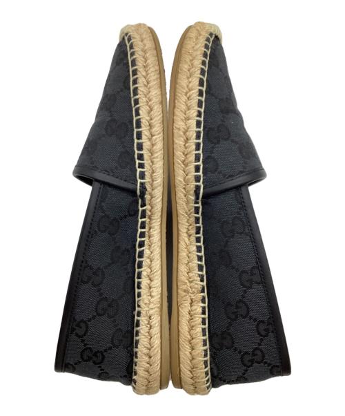 GUCCI（グッチ）GUCCI (グッチ) GGキャンバス エスパドリーユ ブラック×ナチュラル サイズ:EU36 1/2の古着・服飾アイテム