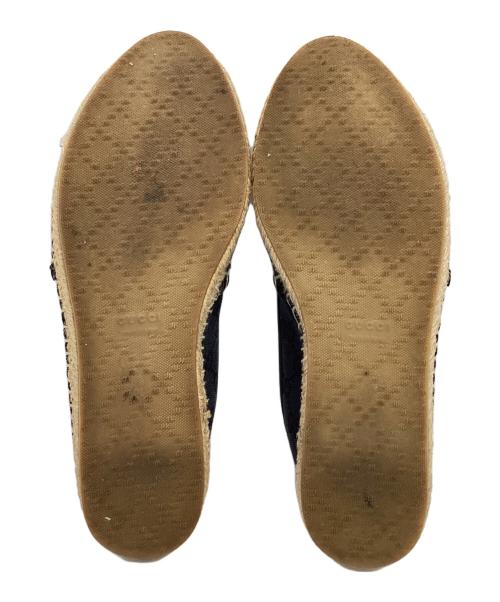 GUCCI（グッチ）GUCCI (グッチ) GGキャンバス エスパドリーユ ブラック×ナチュラル サイズ:EU36 1/2の古着・服飾アイテム