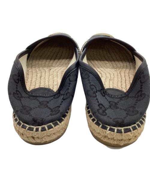 GUCCI（グッチ）GUCCI (グッチ) GGキャンバス エスパドリーユ ブラック×ナチュラル サイズ:EU36 1/2の古着・服飾アイテム