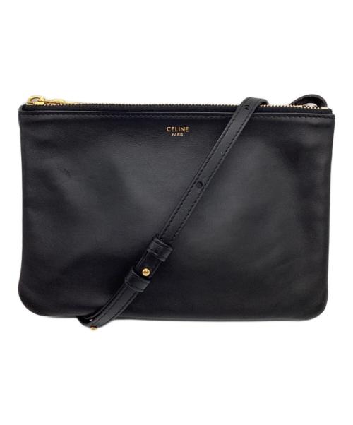 CELINE（セリーヌ）CELINE (セリーヌ) トリオ スモール ショルダーバッグ ブラックの古着・服飾アイテム