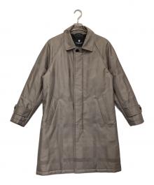 BLACK LABEL CRESTBRIDGE（ブラックレーベル クレストブリッジ）の古着「シャドーチェック パデッド ステンカラーコート」｜グレー