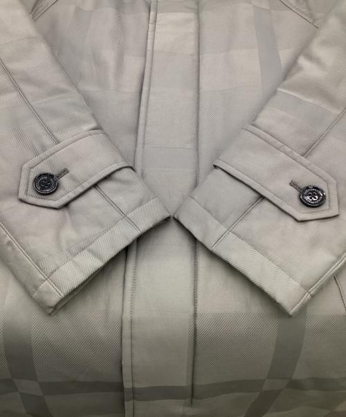 BLACK LABEL CRESTBRIDGE（ブラックレーベル クレストブリッジ）BLACK LABEL CRESTBRIDGE (ブラックレーベル クレストブリッジ) シャドーチェック パデッド ステンカラーコート グレー サイズ:Mの古着・服飾アイテム
