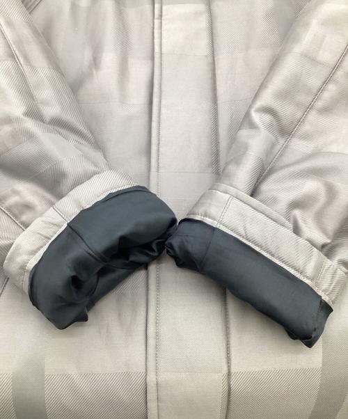 BLACK LABEL CRESTBRIDGE（ブラックレーベル クレストブリッジ）BLACK LABEL CRESTBRIDGE (ブラックレーベル クレストブリッジ) シャドーチェック パデッド ステンカラーコート グレー サイズ:Mの古着・服飾アイテム