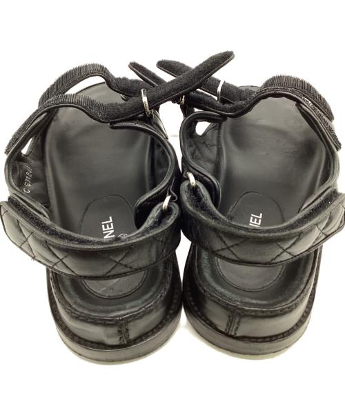 CHANEL（シャネル）CHANEL (シャネル) ベルクロ サンダル ブラック サイズ:37Cの古着・服飾アイテム