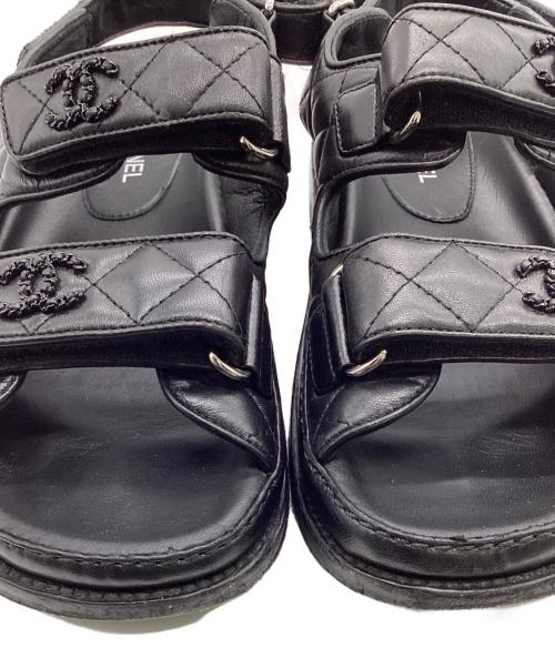 CHANEL（シャネル）CHANEL (シャネル) ベルクロ サンダル ブラック サイズ:37Cの古着・服飾アイテム