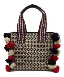 ETRO（エトロ）の古着「トートバッグ」｜ブラック×レッド×ベージュ