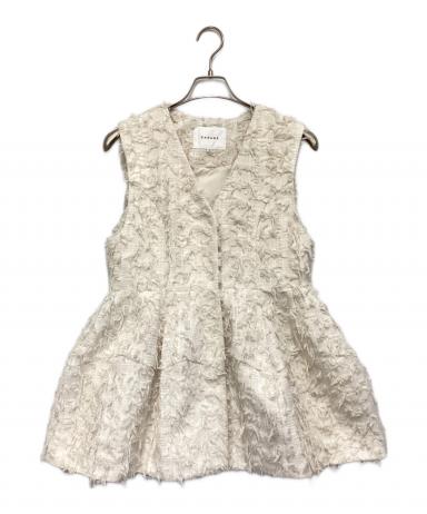 CADUNEカデュネ リボンヤーンペプラムジレ　お値下げ不可 中古・古着通販】CADUNE (カデュネ) リボンヤーン ペプラムジレ