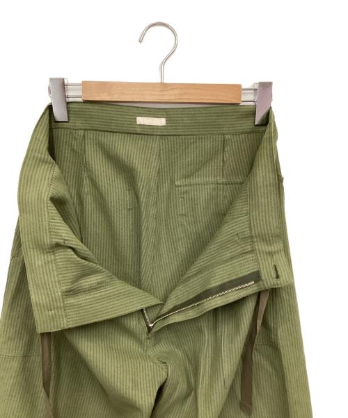 ULTERIOR（アルテリア）ULTERIOR (アルテリア) WASHI STRIPE UTILTTY PANTS（ワシ ストライプ ユーティリティー パンツ） グリーン サイズ:5の古着・服飾アイテム