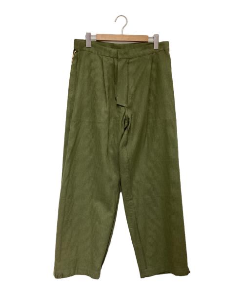ULTERIOR（アルテリア）ULTERIOR (アルテリア) WASHI STRIPE UTILTTY PANTS（ワシ ストライプ ユーティリティー パンツ） グリーン サイズ:5の古着・服飾アイテム