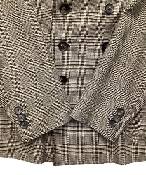 THE GIGI（ザ・ジジ）THE GIGI (ザ・ジジ) ZIGGY（ジギー）グレンチェック8Bダブルジャケット グレー サイズ:50の古着・服飾アイテム