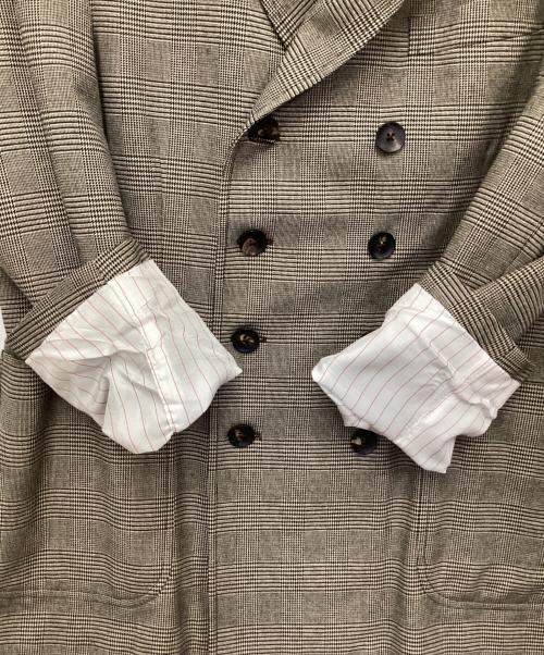 THE GIGI（ザ・ジジ）THE GIGI (ザ・ジジ) ZIGGY（ジギー）グレンチェック8Bダブルジャケット グレー サイズ:50の古着・服飾アイテム