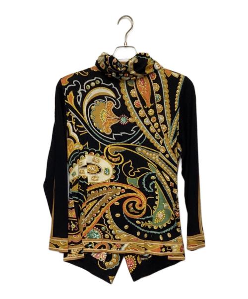 LEONARD（レオナール）LEONARD (レオナール) 総柄カーディガン ブラック サイズ:Mの古着・服飾アイテム