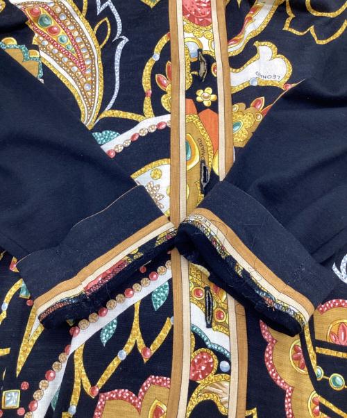 LEONARD（レオナール）LEONARD (レオナール) 総柄カーディガン ブラック サイズ:Mの古着・服飾アイテム