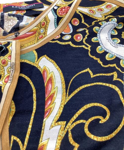 LEONARD（レオナール）LEONARD (レオナール) 総柄カーディガン ブラック サイズ:Mの古着・服飾アイテム